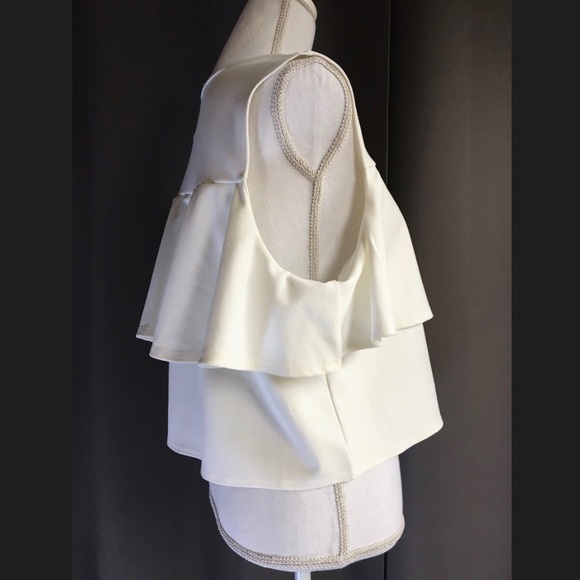 NWT White Ruffled Tank Top by New Look - Picture 5 of 8